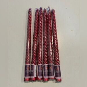 Red Holiday Candlesticks - set of 6 unused